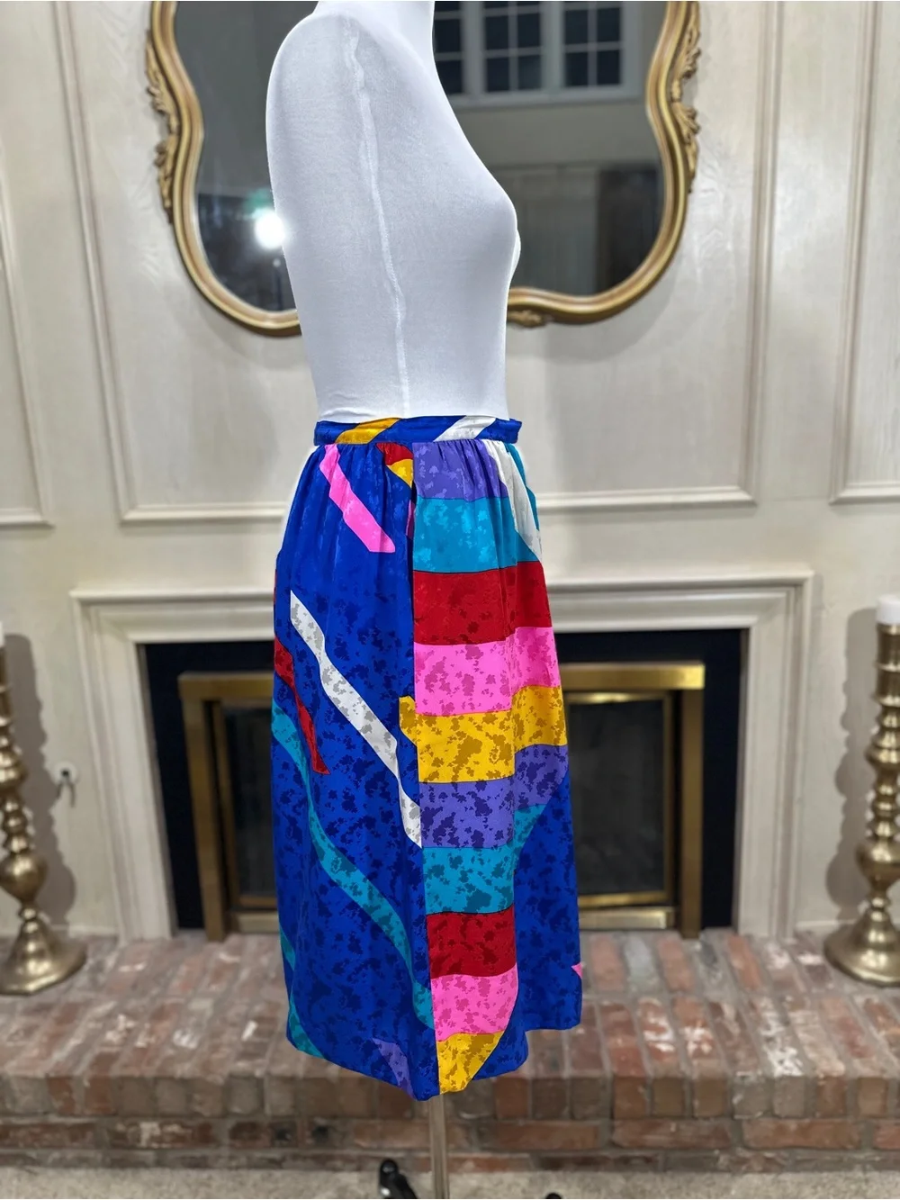 Anne Crimmins UMI‎ Collections Silk Skirt size 14 Vintage Avant Garde Maximalist